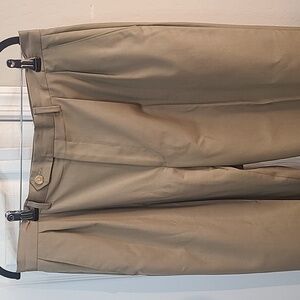 Ralph Lauren Mens Classic Khaki Tan Trouser Pants Pleated 34x32 Chino Casual